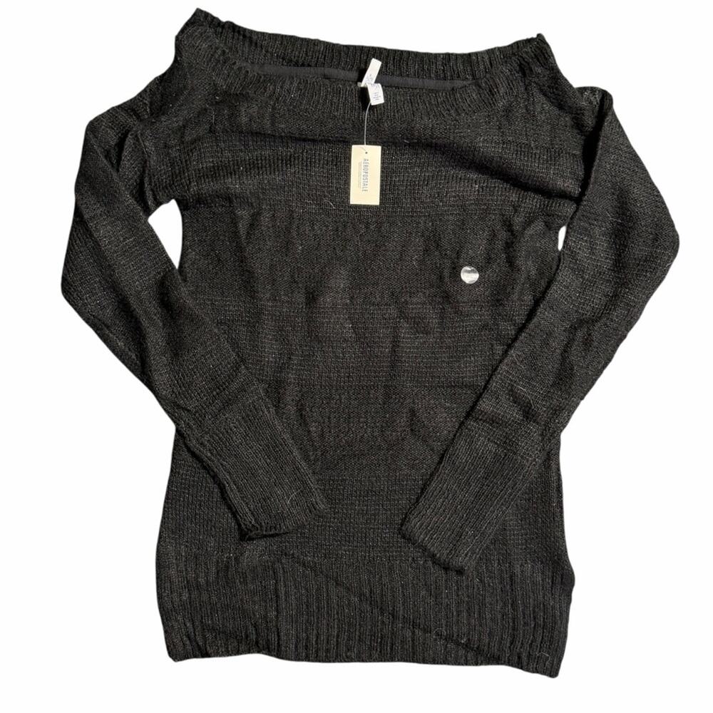 NEW Aeropostale 2010s Striped Off the Shoulder Sweater Size XS